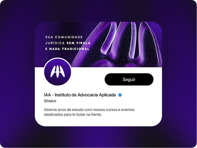 Publicação da IAA no Instagram, com a comunidade @iaajus