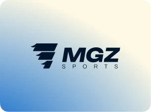 Cartão em degradê azul e creme com o logotipo da marca